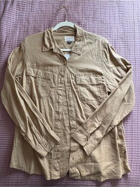 American Eagle Outfitters Tan Button-Up